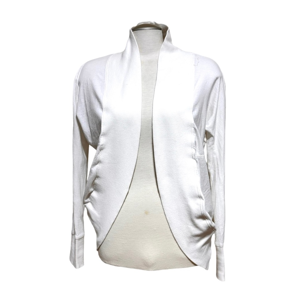 Thyme White Hips Length Cardigan Sweater Open Front Comfy Sweater Size Medium